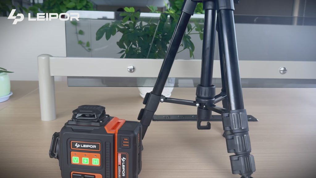LEIPOR 3D 12-Line Green Laser Level with 46.46 in Tripod, Self-Leveling Laser Tool Kit
